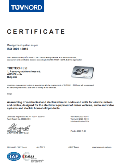 Tretech - ISO 9001 CERTIFICATION Doc