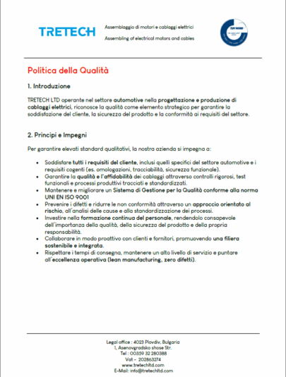 Tretech - POLITICA AZIENDALE Doc